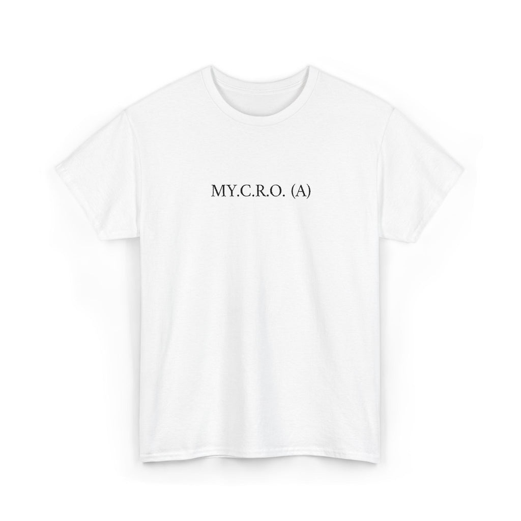 MY.C.R.O Minimalist Logo Tee — White Graphic T-Shirt