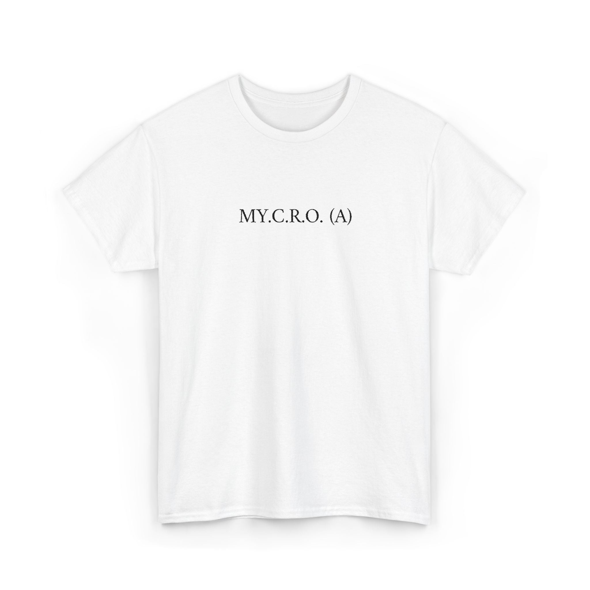 MY.C.R.O Minimalist Logo Tee — White Graphic T-Shirt