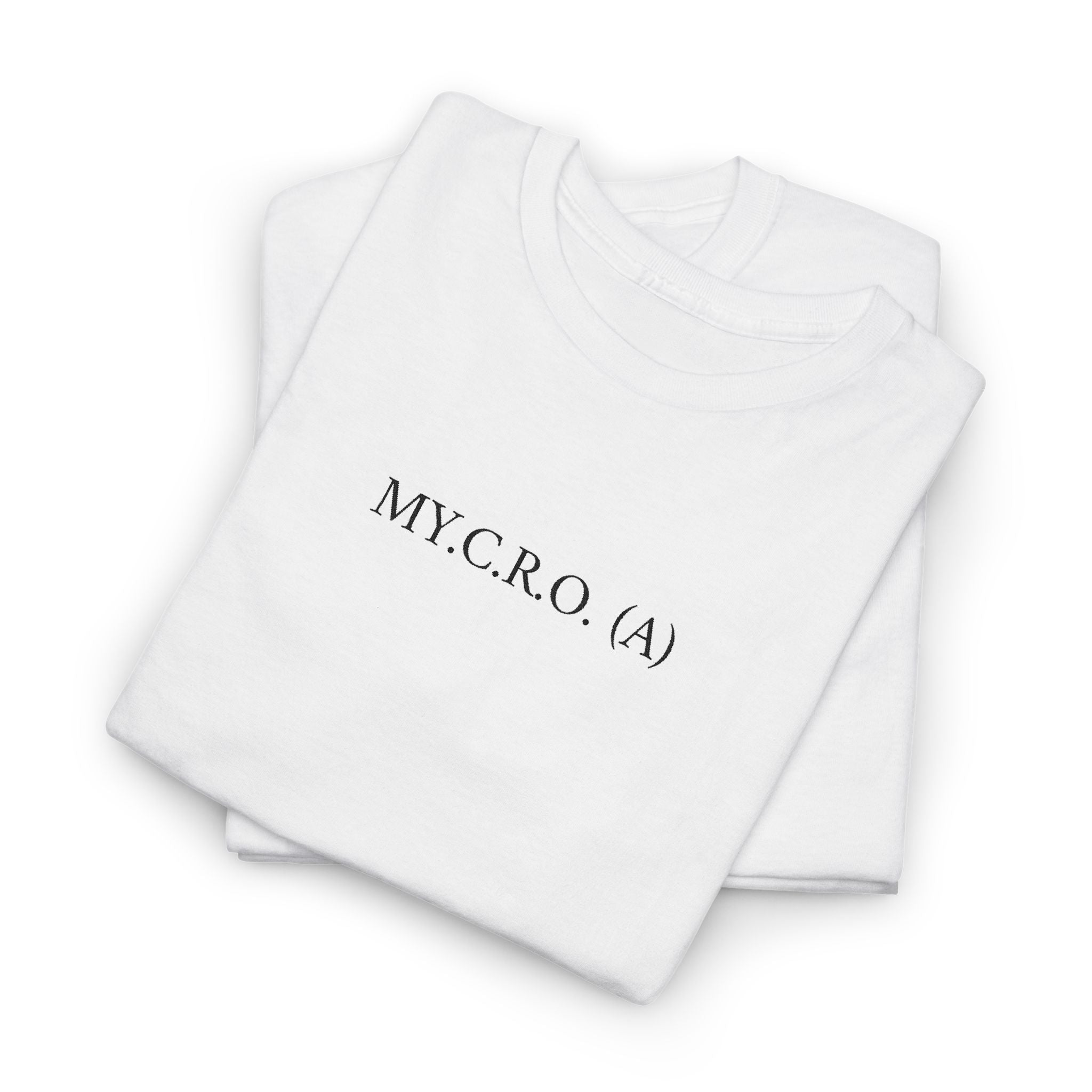 MY.C.R.O Minimalist Logo Tee — White Graphic T-Shirt